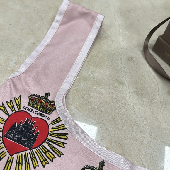 DOLCE & GABBANA SILK GRAPHIC LOGO PRINT TOTE BAG FULLY LINED DOUBLE TOP HANDLES - Picture 9 of 12